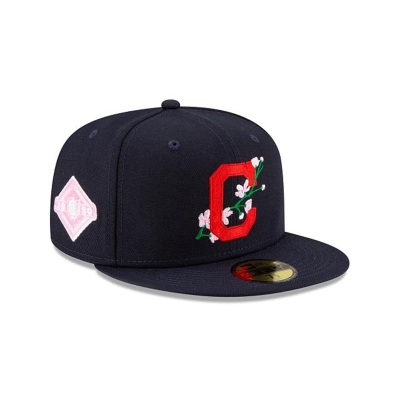 Sapca New Era Cleveland Indians MLB Side Patch Bloom 59FIFTY Fitted - Albastri